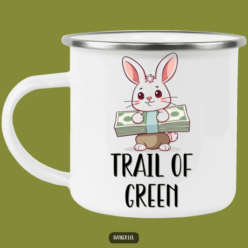 Funny Bunny Cash Camping Mug - Hilarious Outdoor Companion for Savers