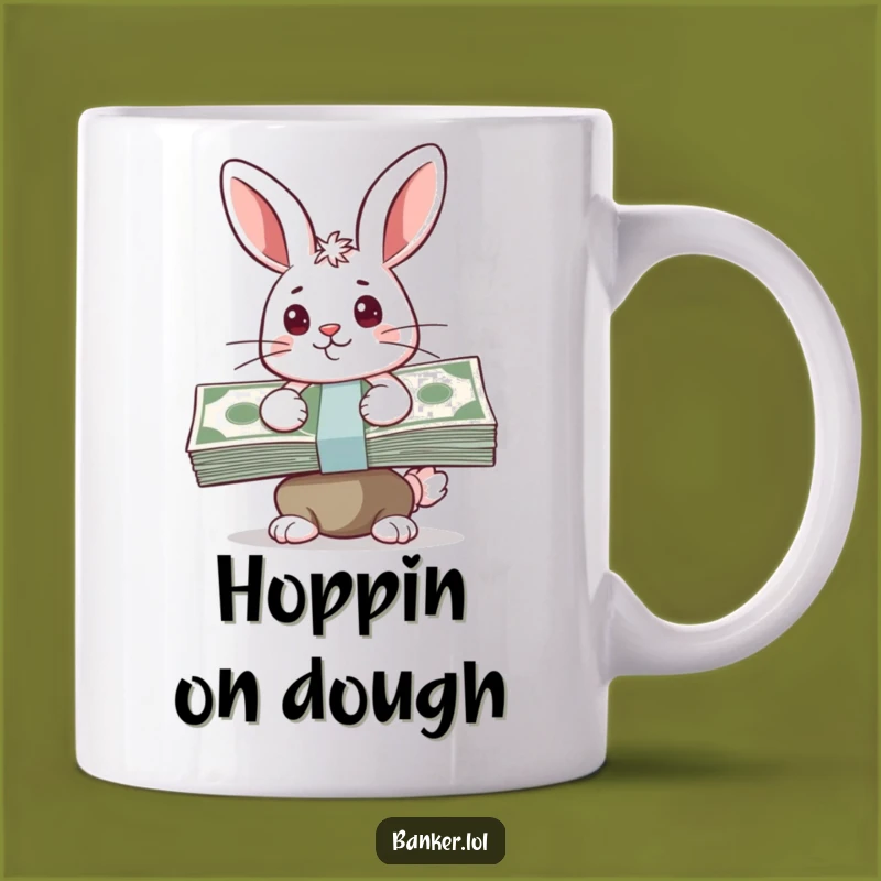 Funny Bunny Cash Mug - Hilarious Gift for Savers and Goal Getters