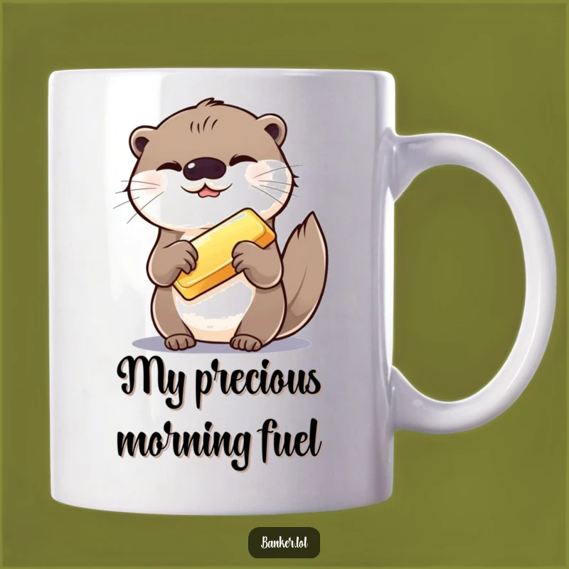 Funny Giggling Otter Gold Bar Mug: The Perfect Hilarious Gift!