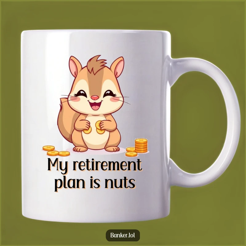 Funny Squirrel Counting Coins Mug: A Cheerful Gift for Savers and Jokers!