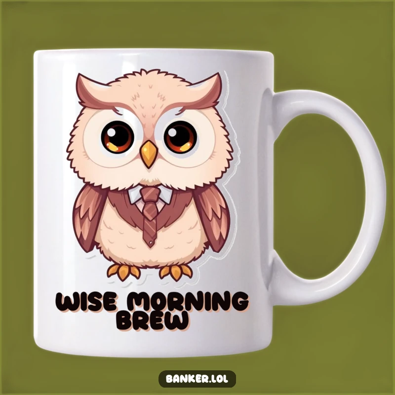 Funny Owl Formal Mug: Wise Vest & Tie Pup, Perfect Funny Gift for Distinguished Drinkers