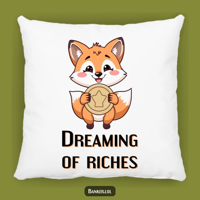 Funny Fox Coin Pillow - Cozy and Hilarious Accent for Any Room