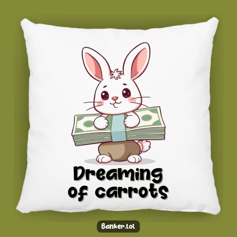 Funny Bunny Cash Pillow - Cozy and Hilarious Accent for Financial Goals