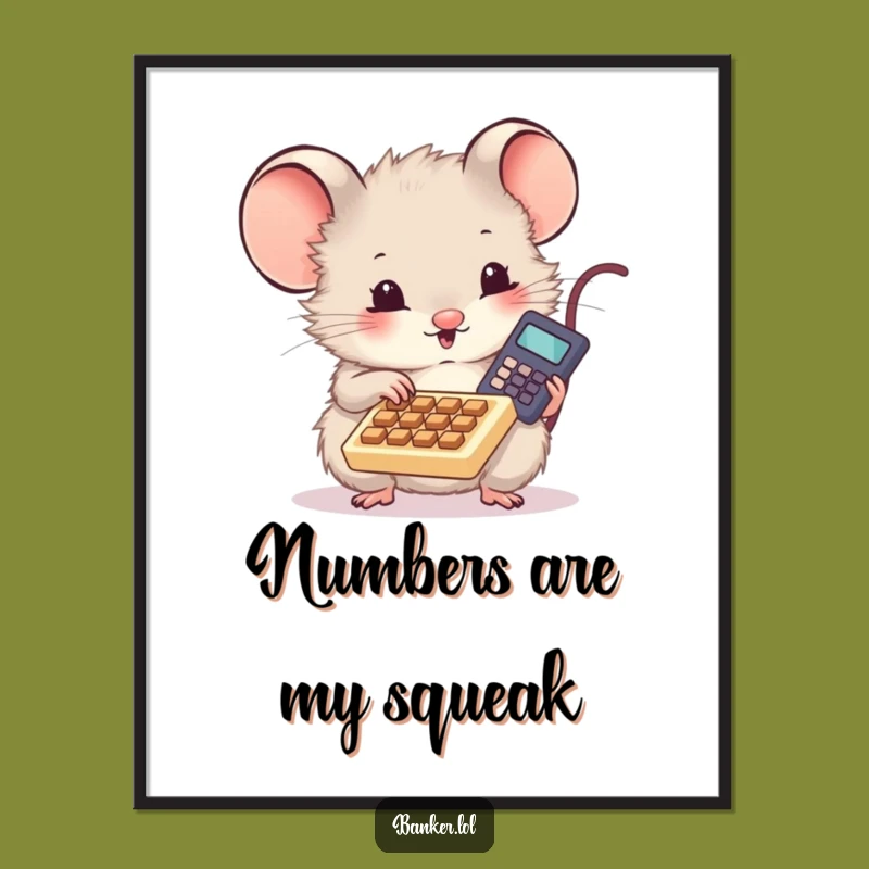 Funny Mouse Calculator Digital Art - Hilarious Printable for Math Lovers