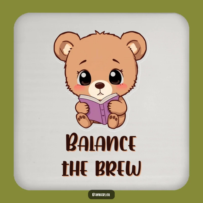 Funny Bear Cub Ledger Coaster: Protect Surfaces with Charm!