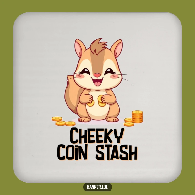 Funny Squirrel Coin Holder Coaster: Protect Surfaces with Humor!