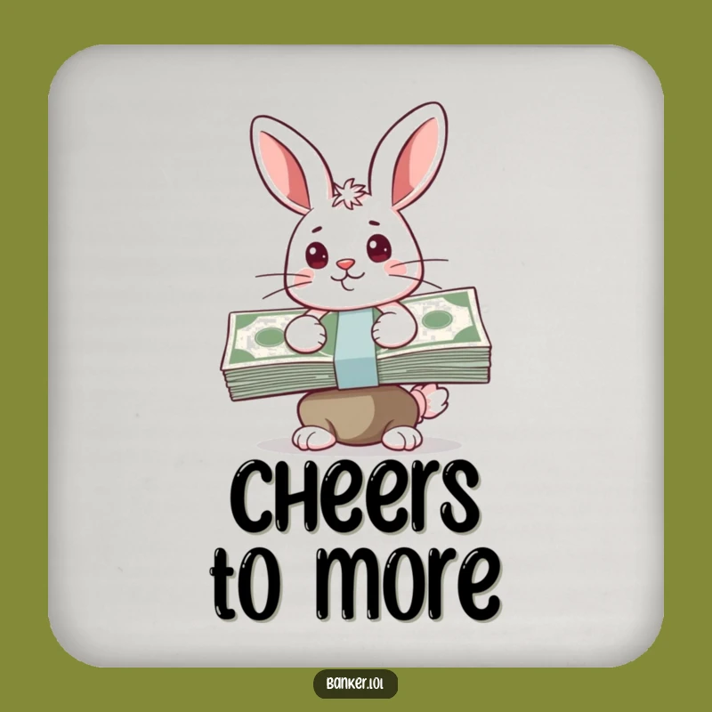 Funny Bunny Cash Coaster - Hilarious Protection for Your Surfaces
