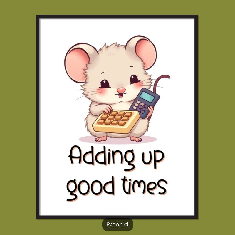 Funny Mouse Calculator Poster - Hilarious Wall Art for Math Enthusiasts