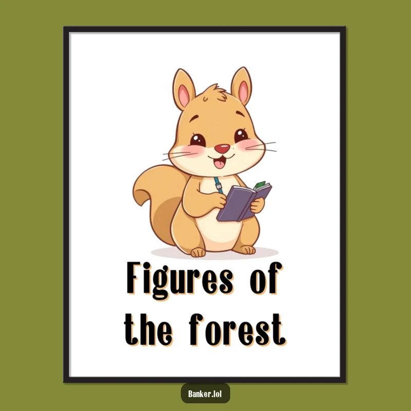 Funny Squirrel Ledger Poster - Hilarious Wall Art for the Organized