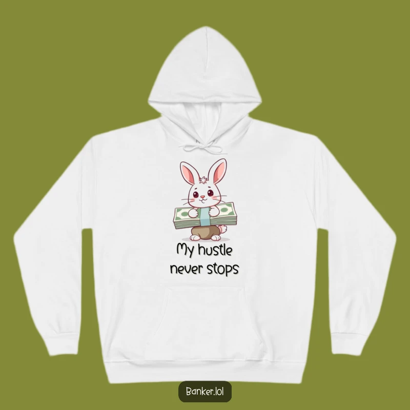 Funny Bunny Cash Hoodie - Cozy and Hilarious Wear for Savers