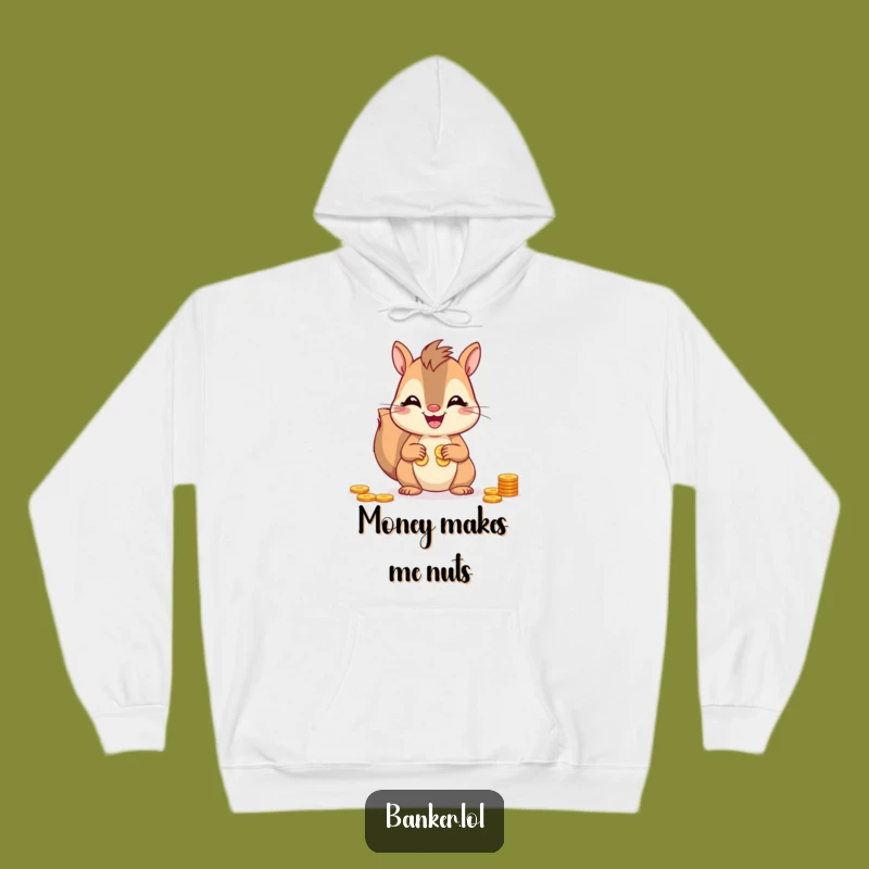 Funny Squirrel Pocketing Cash Hoodie: Cozy & Hilarious Gift for Chilly Days!