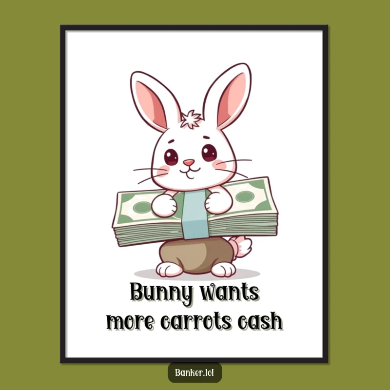 Funny Free Printable Wall Art: Bunny's Cash Balance - Hilarious Downloadable Decor