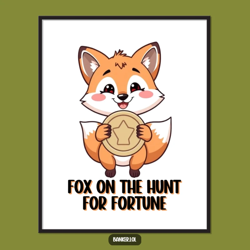 Funny Free Printable Wall Art: Confident Fox's Coin - Hilarious Downloadable Decor