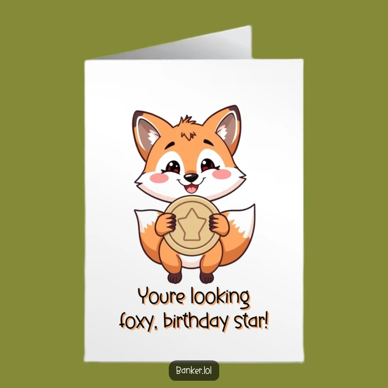Free Printable Funny Birthday Card: Confident Fox's Treasure - Hilarious Downloadable Gift!