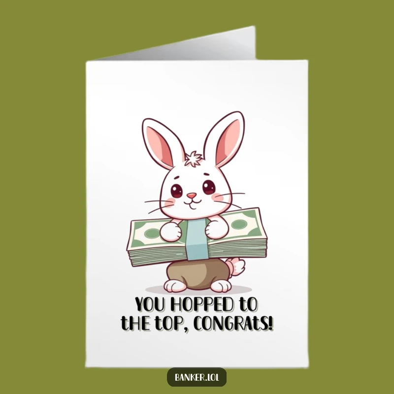 Free Printable Congratulations Card: Bunny's Stack of Success - Humorous Downloadable Greeting