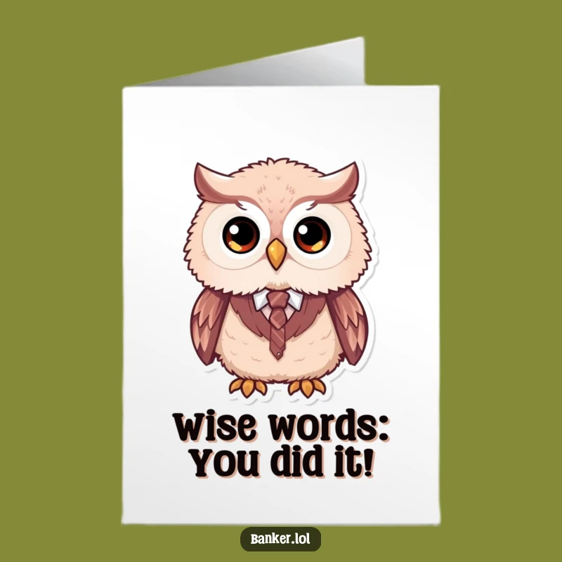 Free Printable Owl Congratulations Card: Funny Downloadable Gift for Smart Achievements