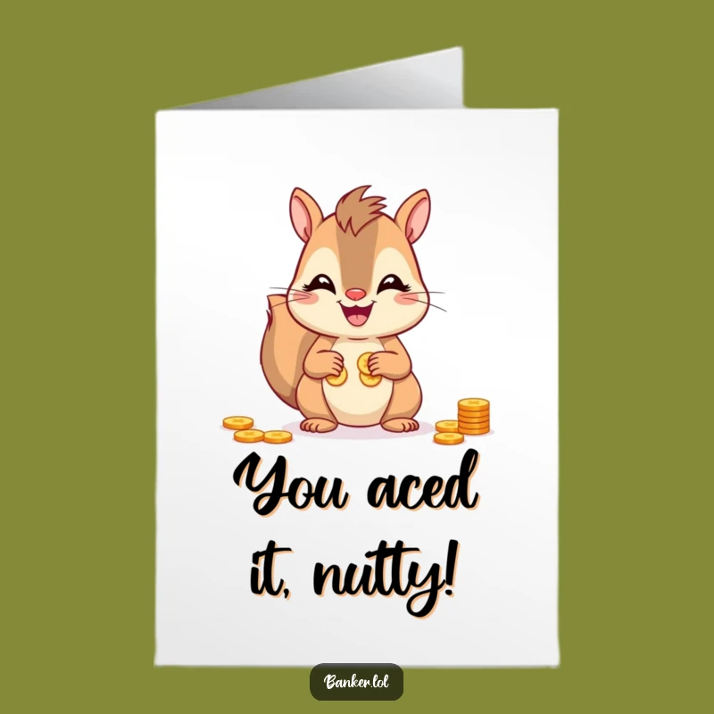 Free Printable Congratulations Card: Funny Squirrel Counting Success for a Joyful Downloadable Gift