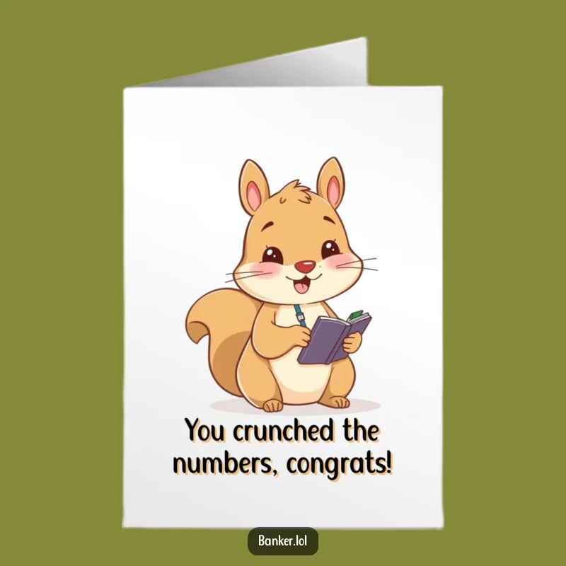 Free Printable Congratulations Card: Squirrel's Tally of Success - Humorous Downloadable Greeting