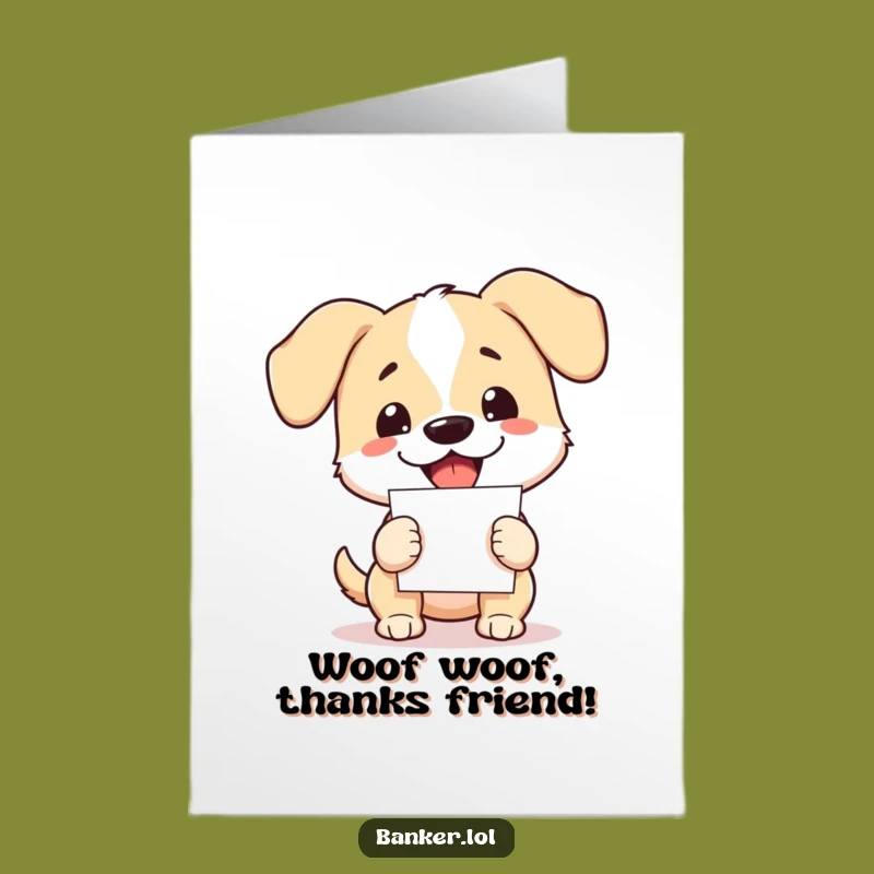 Free Printable Thank You Card: Happy Dog with Papers, Expressing Gratitude Downloadable Gift