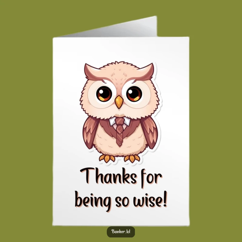 Free Printable Owl Thank You Card: Funny Downloadable Gift for Thoughtful Thanks