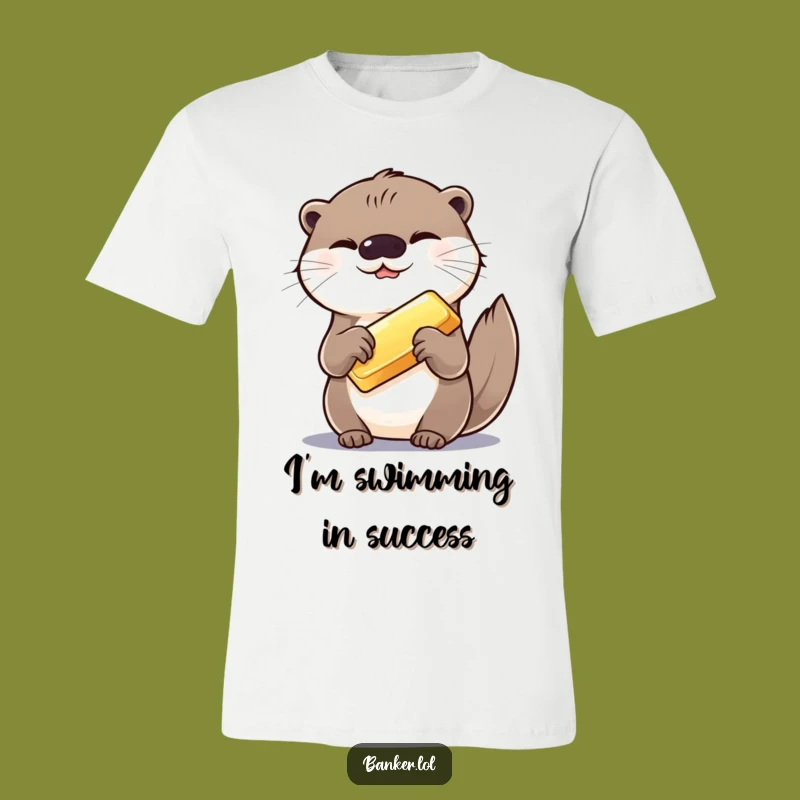 Funny Otter with Gold Bar T-Shirt: A Hilarious Statement Piece!