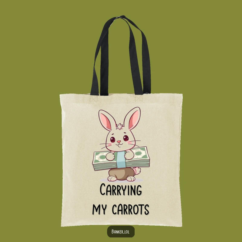 Funny Bunny Cash Tote Bag - Cute and Hilarious Accessory for Savers