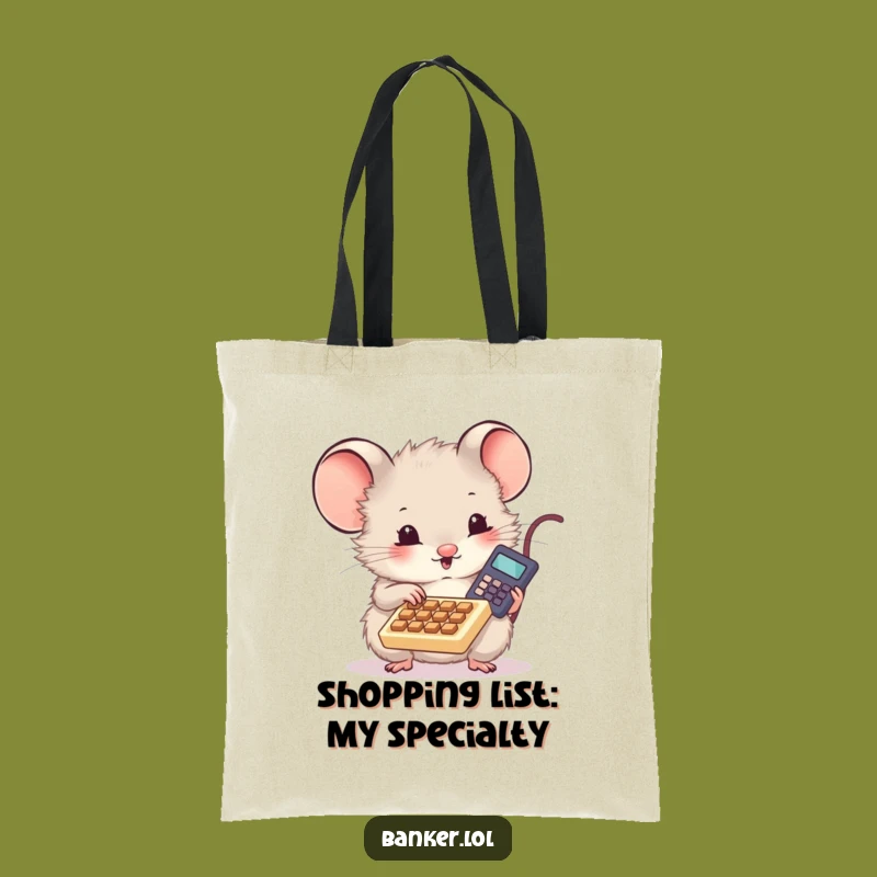 Funny Mouse Calculator Tote Bag - Cute and Hilarious Accessory for Essentials