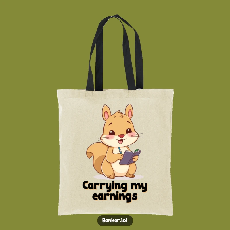 Funny Squirrel Ledger Tote Bag - Stylish and Hilarious Organizer Accessory